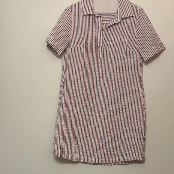 Red, White and Blue Striped Seersucker Dress - Picture 2 of 8